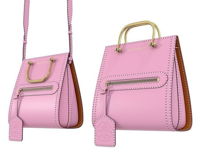 Alexander McQueen Short Story Bag Pink Low-poly 3D model