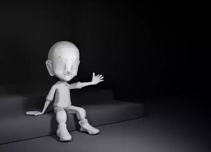 low poly characacter panda bear