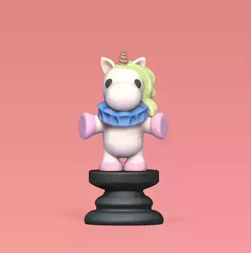 Alice Chess - Side A - Unicorn - Knight 3D print model