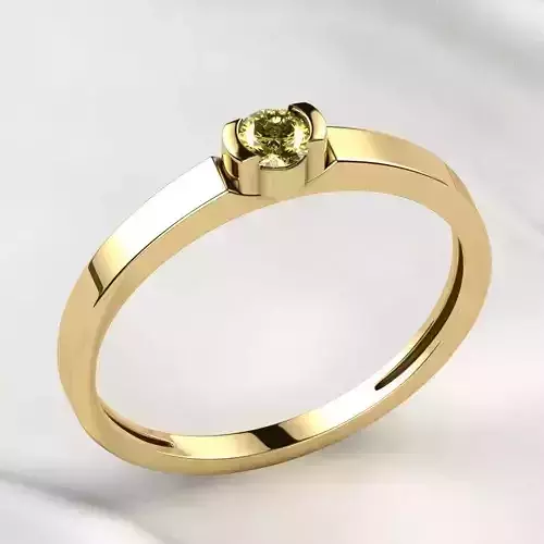 3mm Citrine Gold Ring