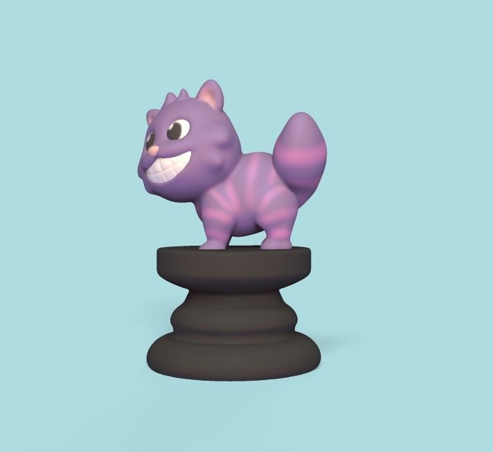 Alice Chess - Side A - Cheshire Cat - Bishop 3D print model_2