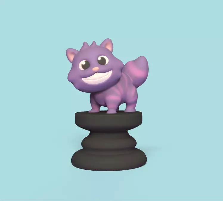 Alice Chess - Side A - Cheshire Cat - Bishop 3D print model_0