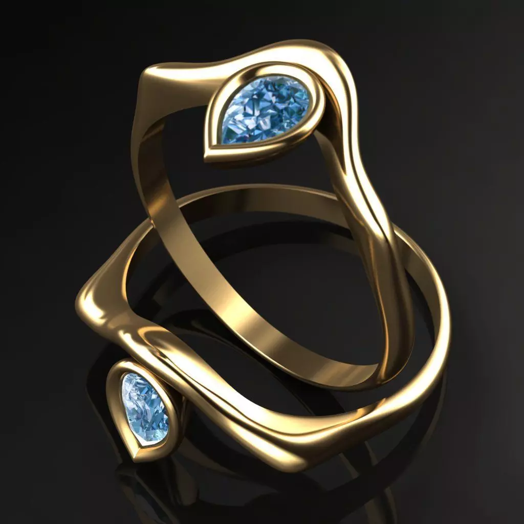 tear drop ring 3D print model