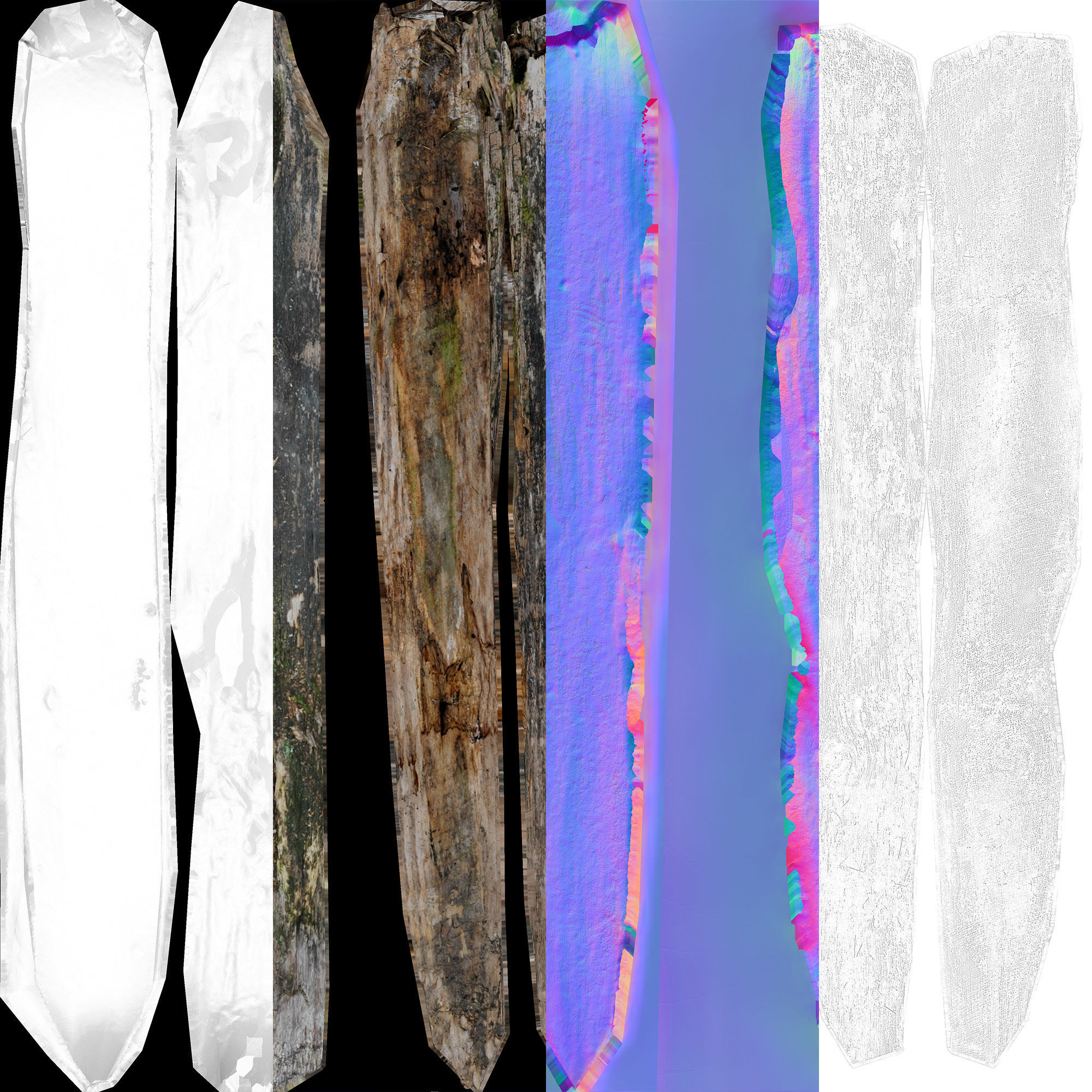 Old Fence Low-poly 3D model_16