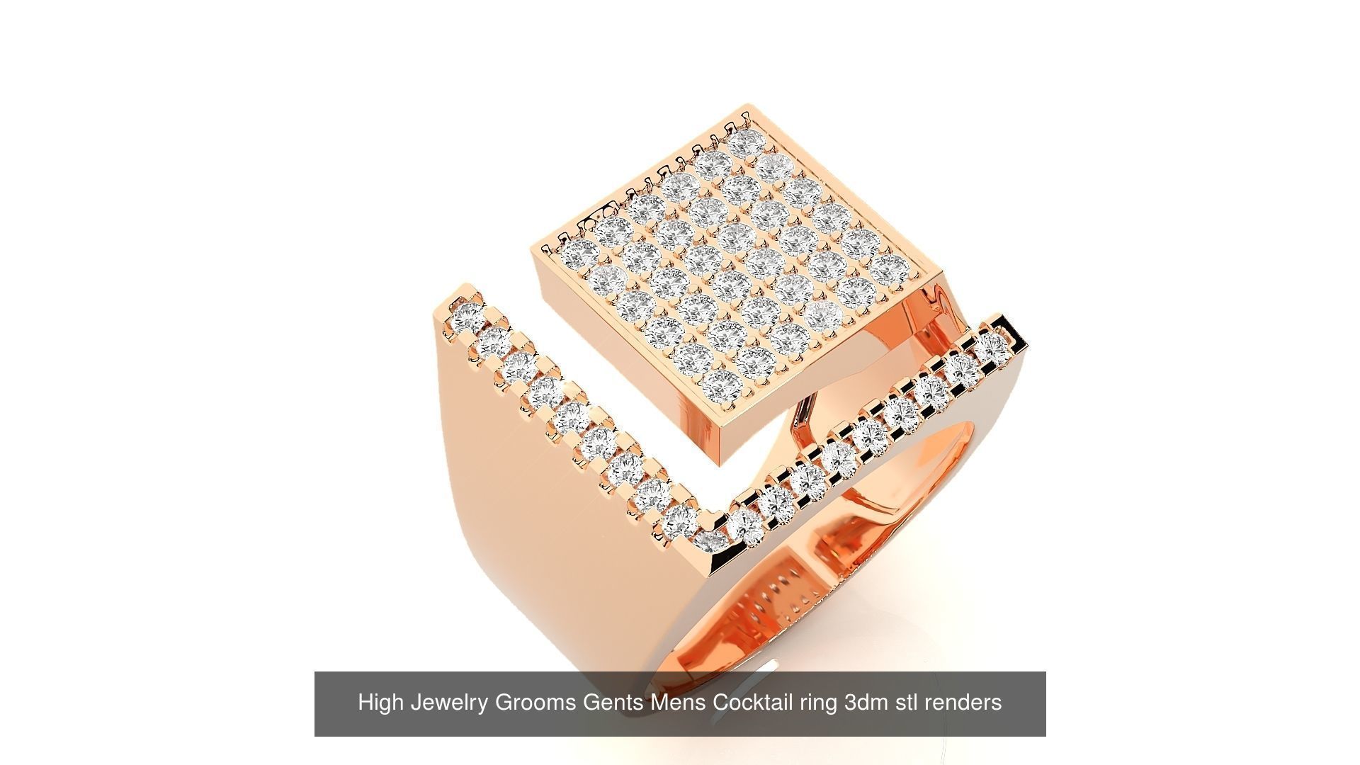 10 Gents Mens Grooms Cocktail Ring 3dm stl renders details  3D Model Collection_8