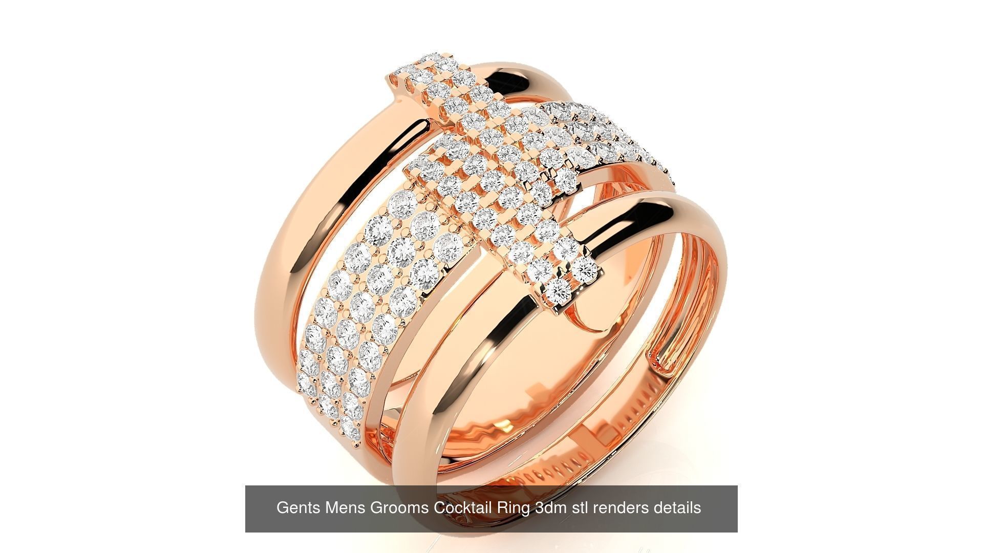 10 Gents Mens Grooms Cocktail Ring 3dm stl renders details  3D Model Collection_11