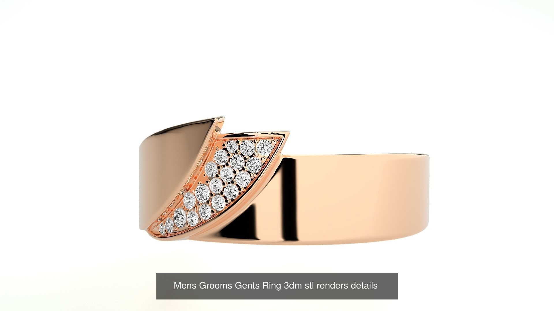 10 Gents Mens Grooms Cocktail Ring 3dm stl renders details  3D Model Collection_10