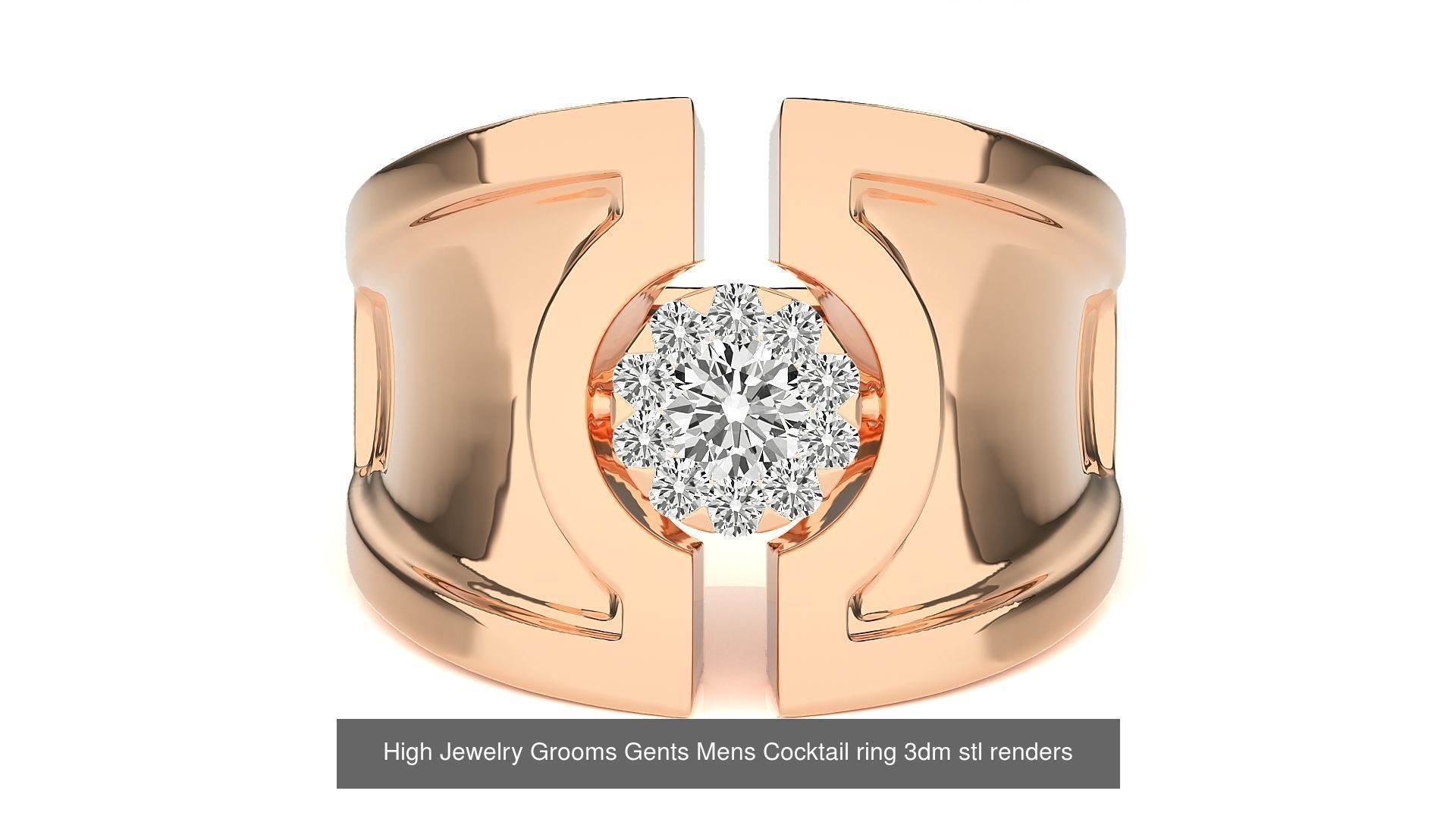 10 Gents Mens Grooms Cocktail Ring 3dm stl renders details  3D Model Collection_9