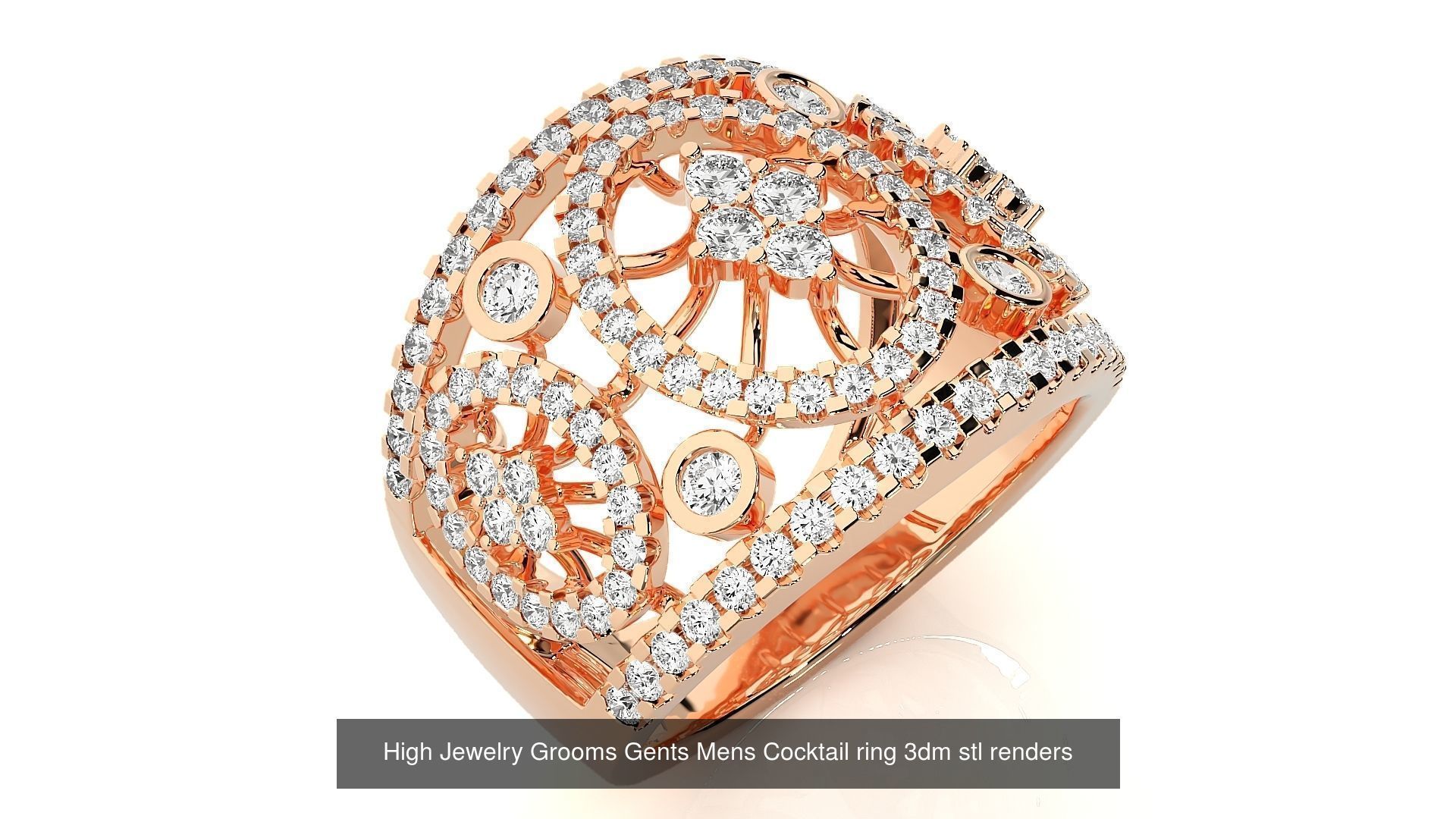 10 Gents Mens Grooms Cocktail Ring 3dm stl renders details  3D Model Collection_2