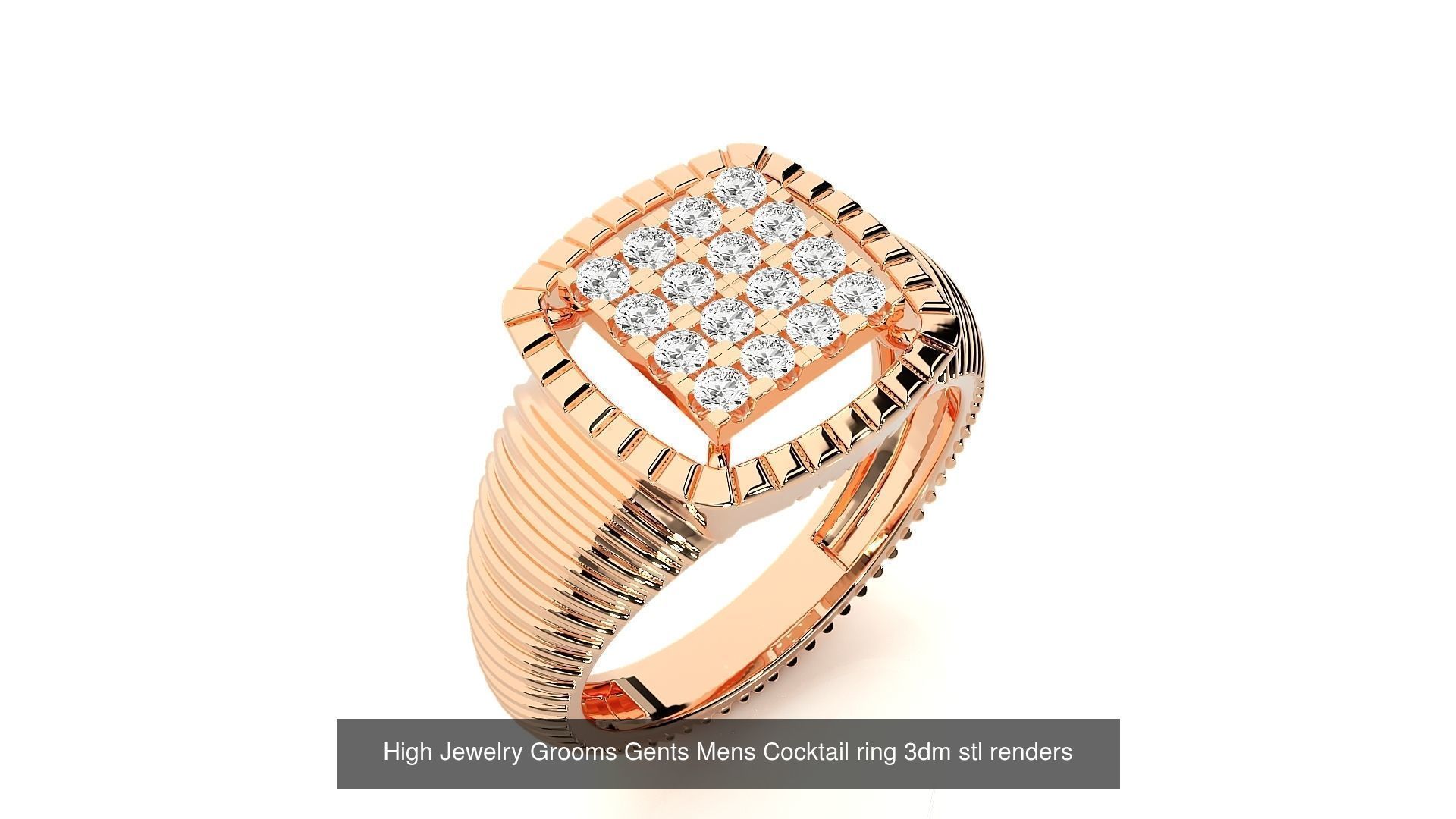 10 Gents Mens Grooms Cocktail Ring 3dm stl renders details  3D Model Collection_6
