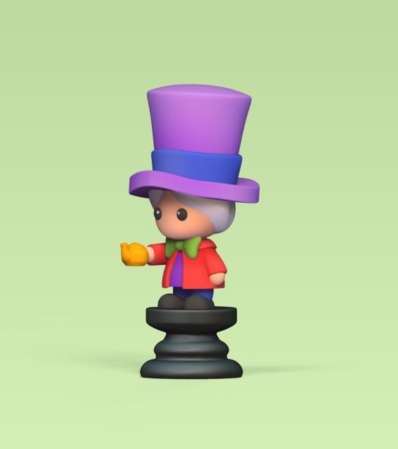 Alice Chess - Side A - Mad Hatter - King 3D print model_1