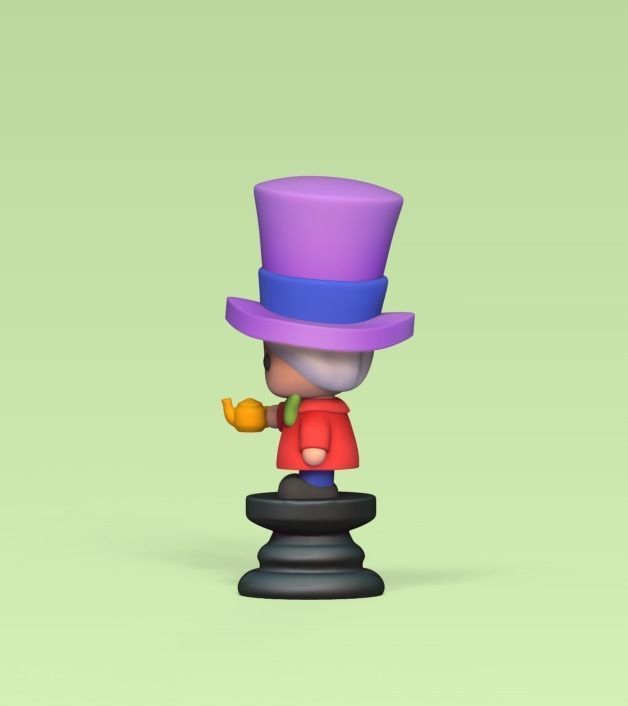 Alice Chess - Side A - Mad Hatter - King 3D print model_2