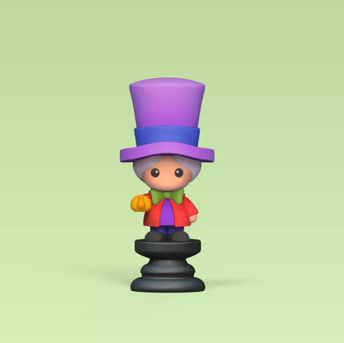 Alice Chess - Side A - Mad Hatter - King 3D print model_0