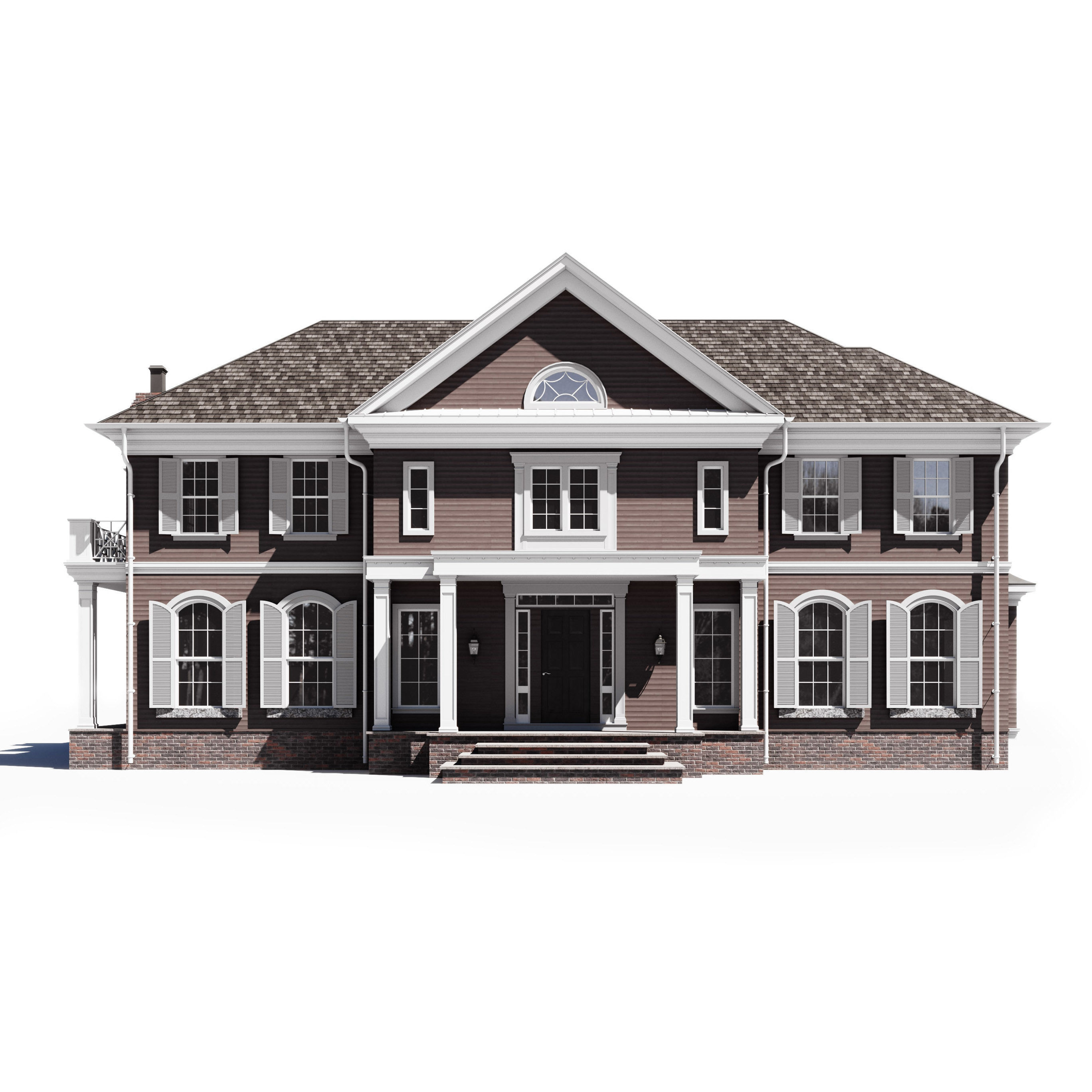 Build024 brick house 3D model_2