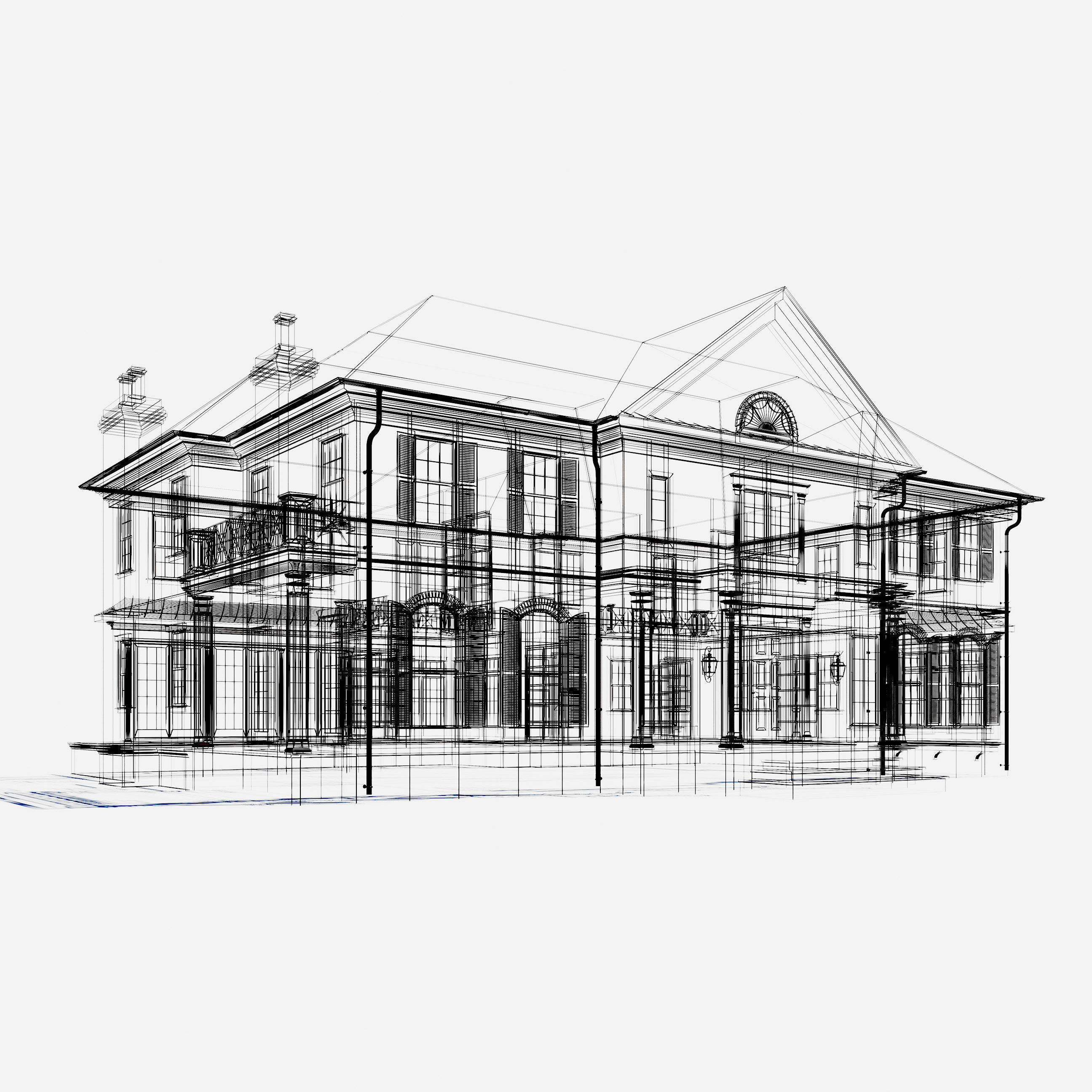 Build024 brick house 3D model_6