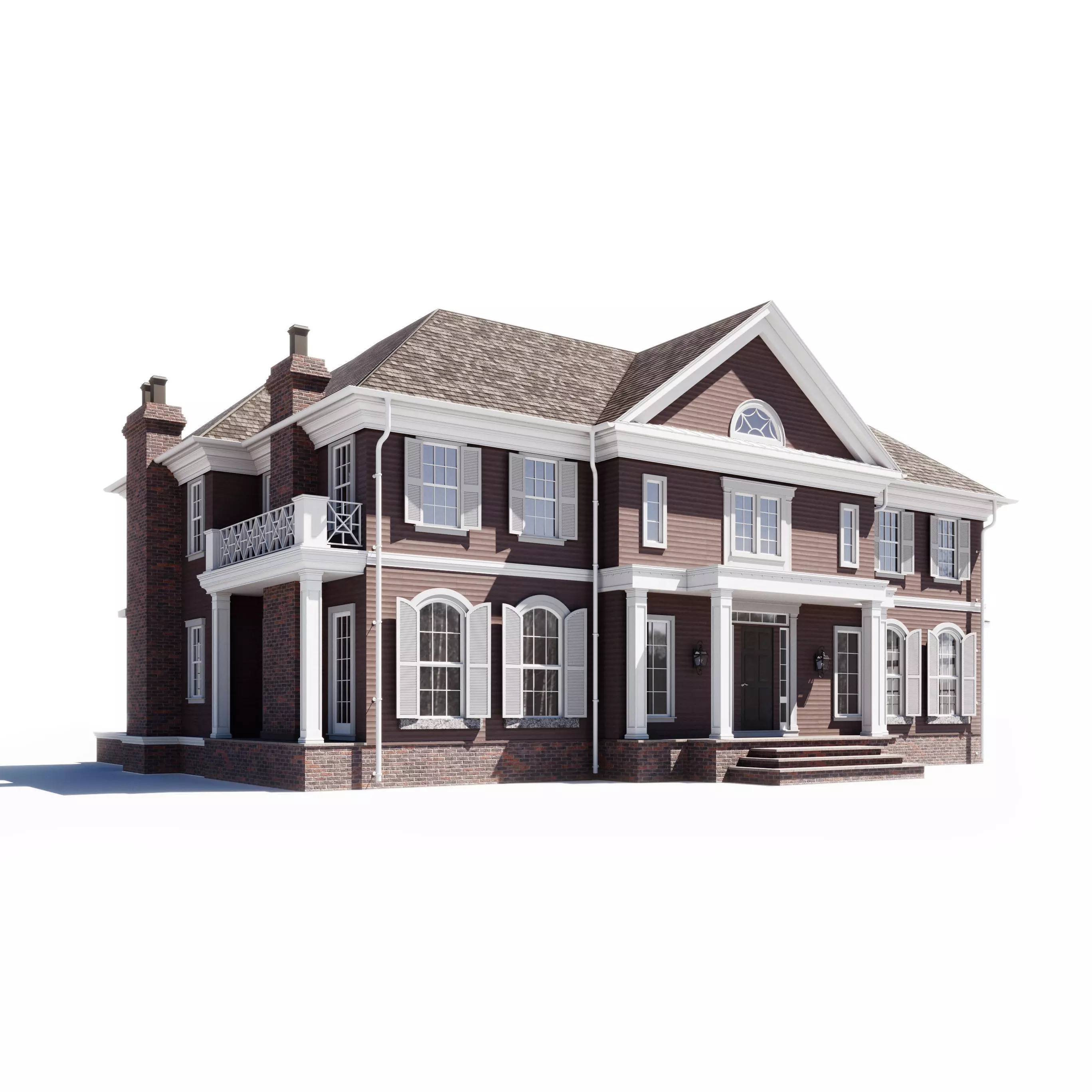 Build024 brick house 3D model_0