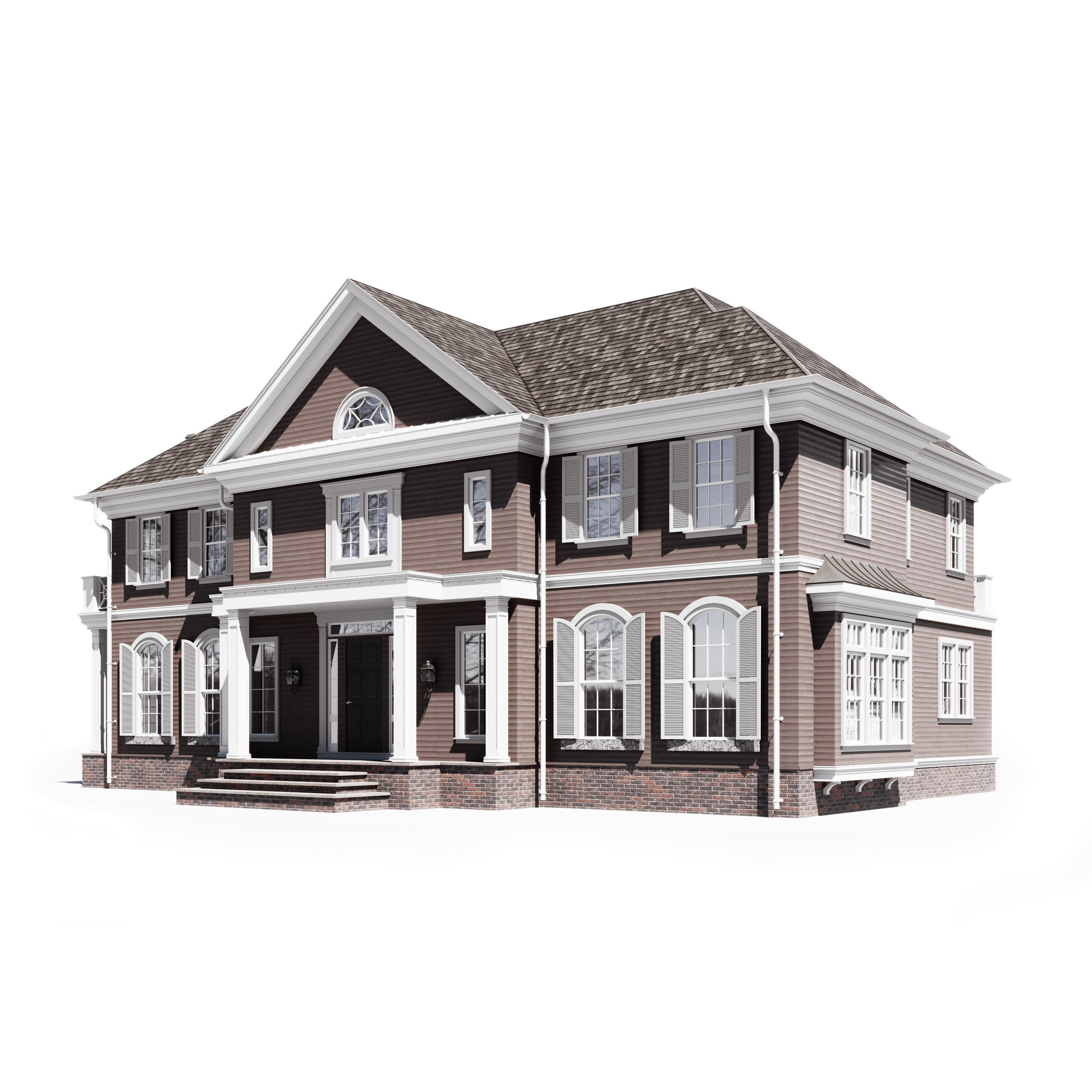 Build024 brick house 3D model_4