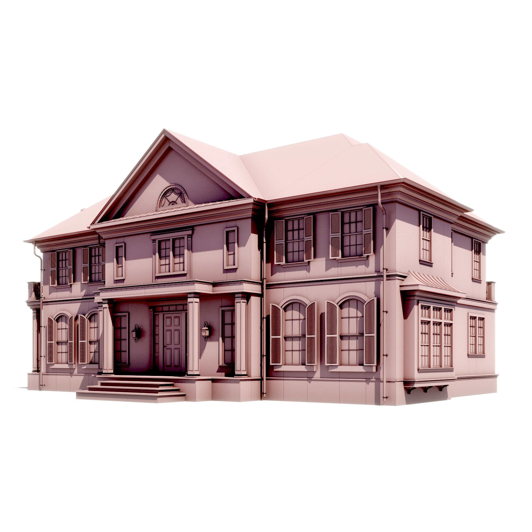 Build024 brick house 3D model_5