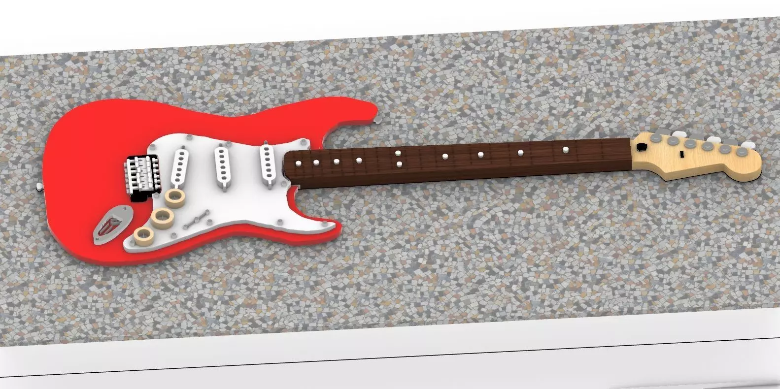 Guitar fender stratocaster wall sticker Free 3D model