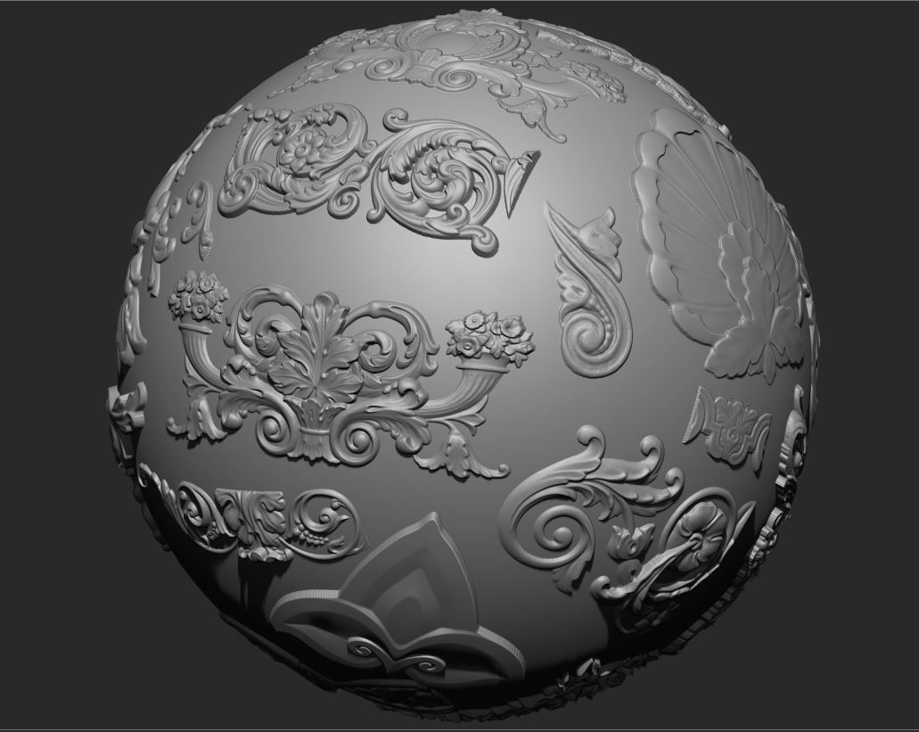 100 Ornament Alpha Brushes And Alphas - Vol 02  3D model_4