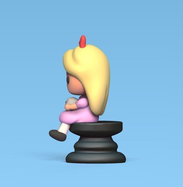 Alice Chess - Side A - Alice - Queen 3D print model_2