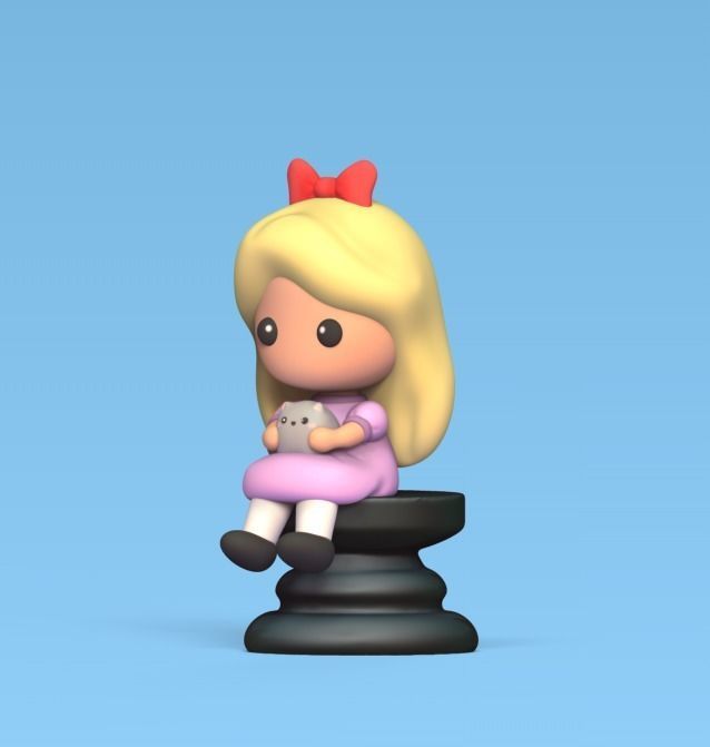 Alice Chess - Side A - Alice - Queen 3D print model_1