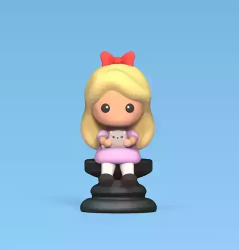 Alice Chess - Side A - Alice - Queen 3D print model