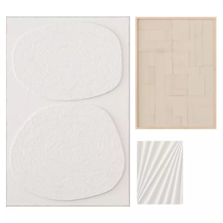 Modern Relief Artwork Set 3D model
