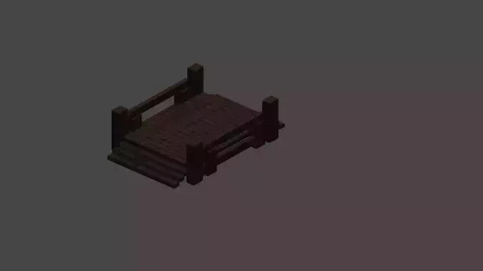 puente-bridge wooden bridge Low-poly 3D model