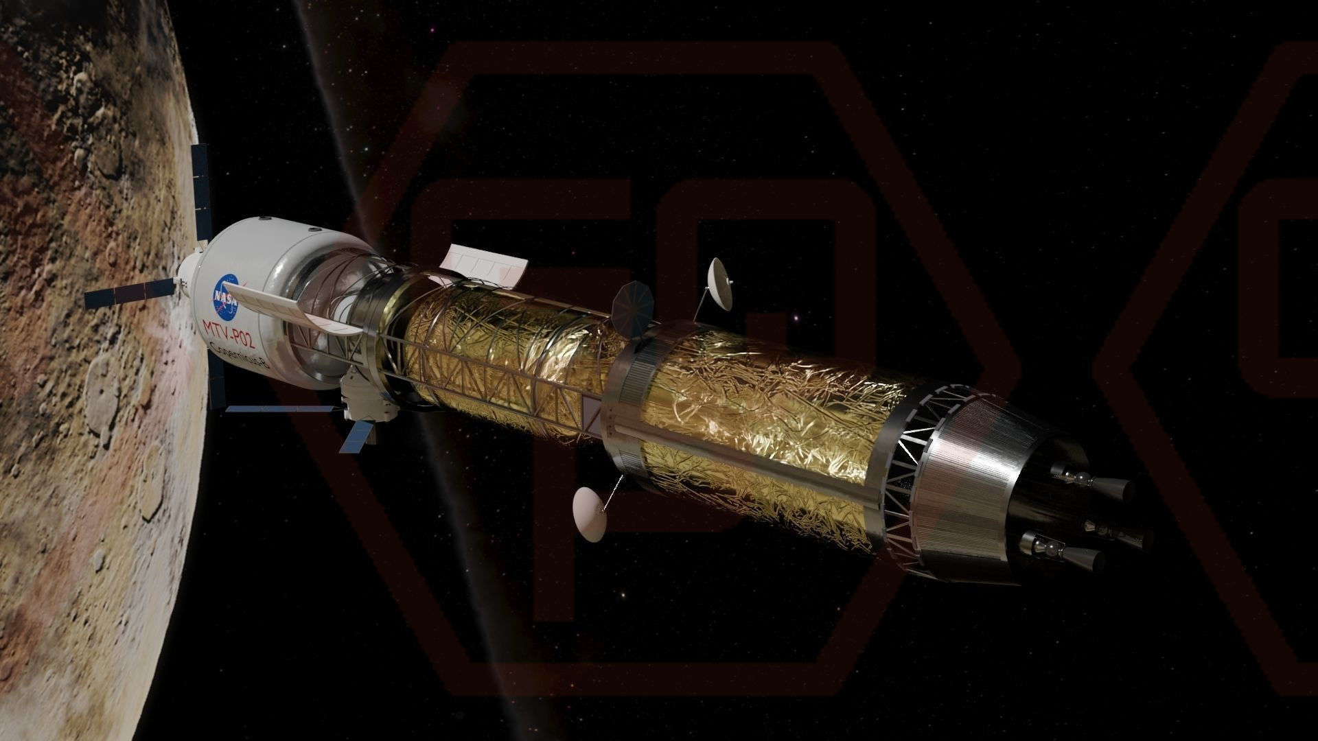 SCI-FI Spaceship Low-poly 3D model_5