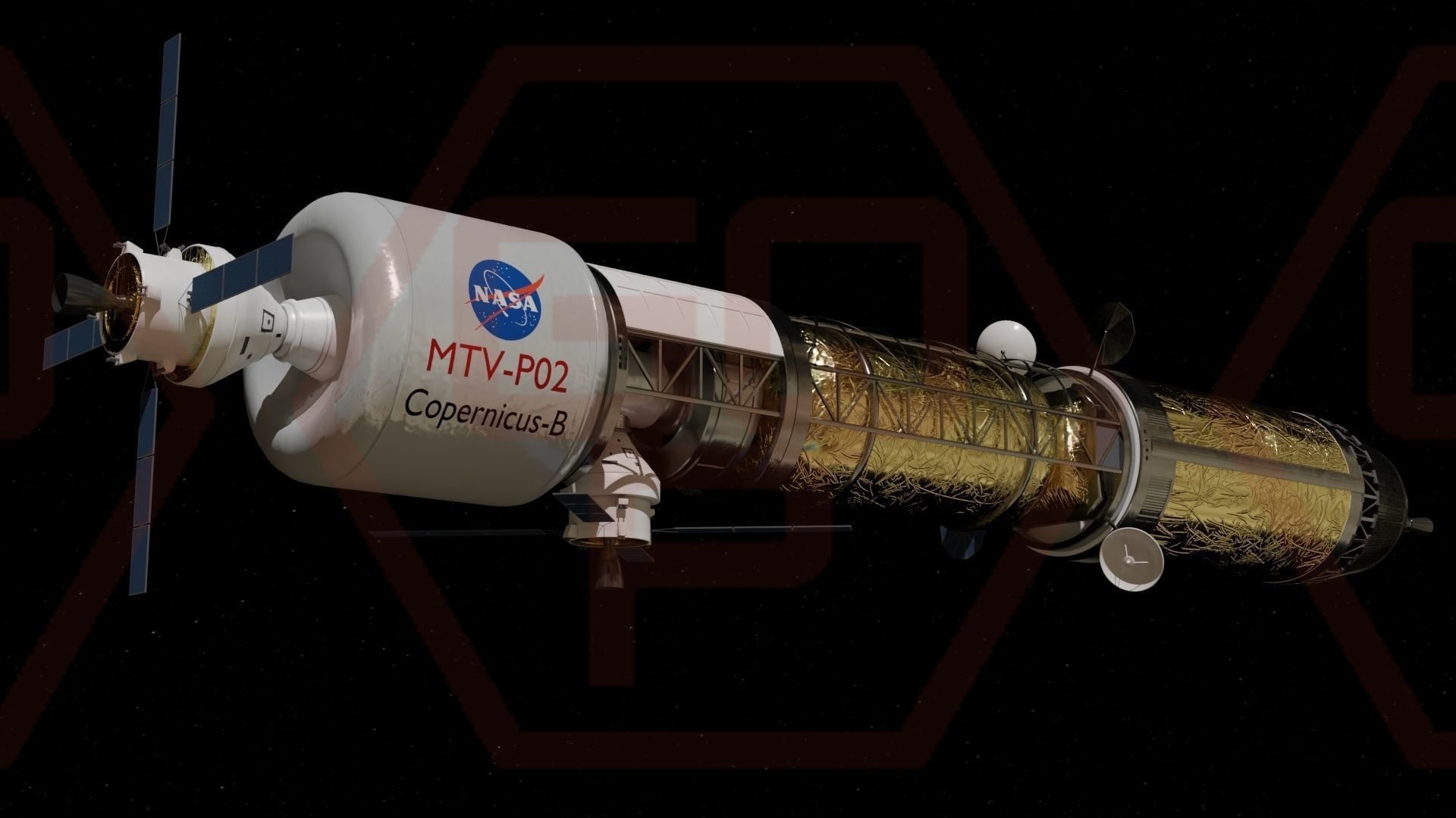 SCI-FI Spaceship Low-poly 3D model_19