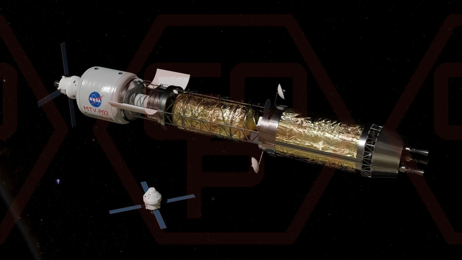 SCI-FI Spaceship Low-poly 3D model_10