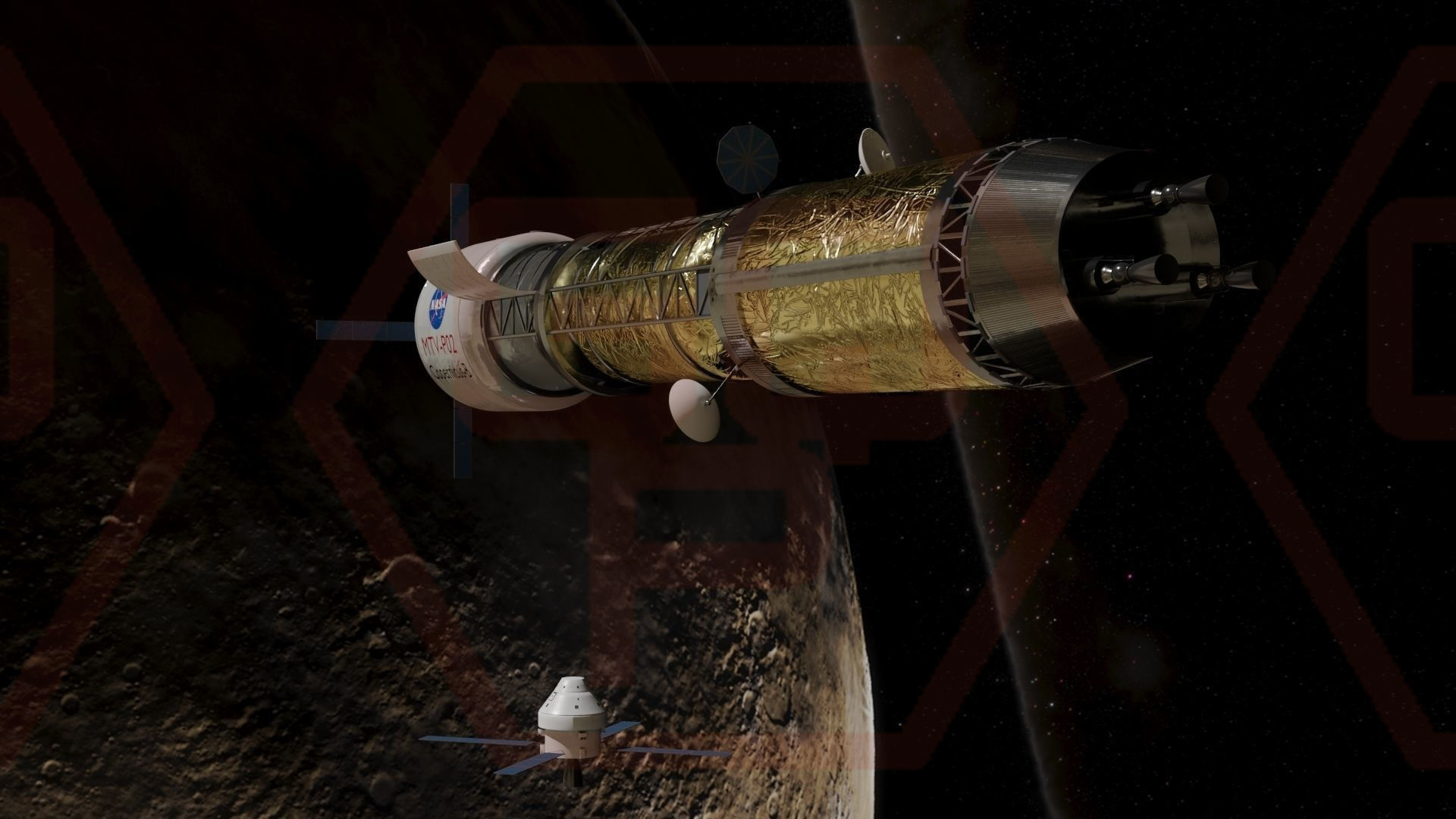 SCI-FI Spaceship Low-poly 3D model_7