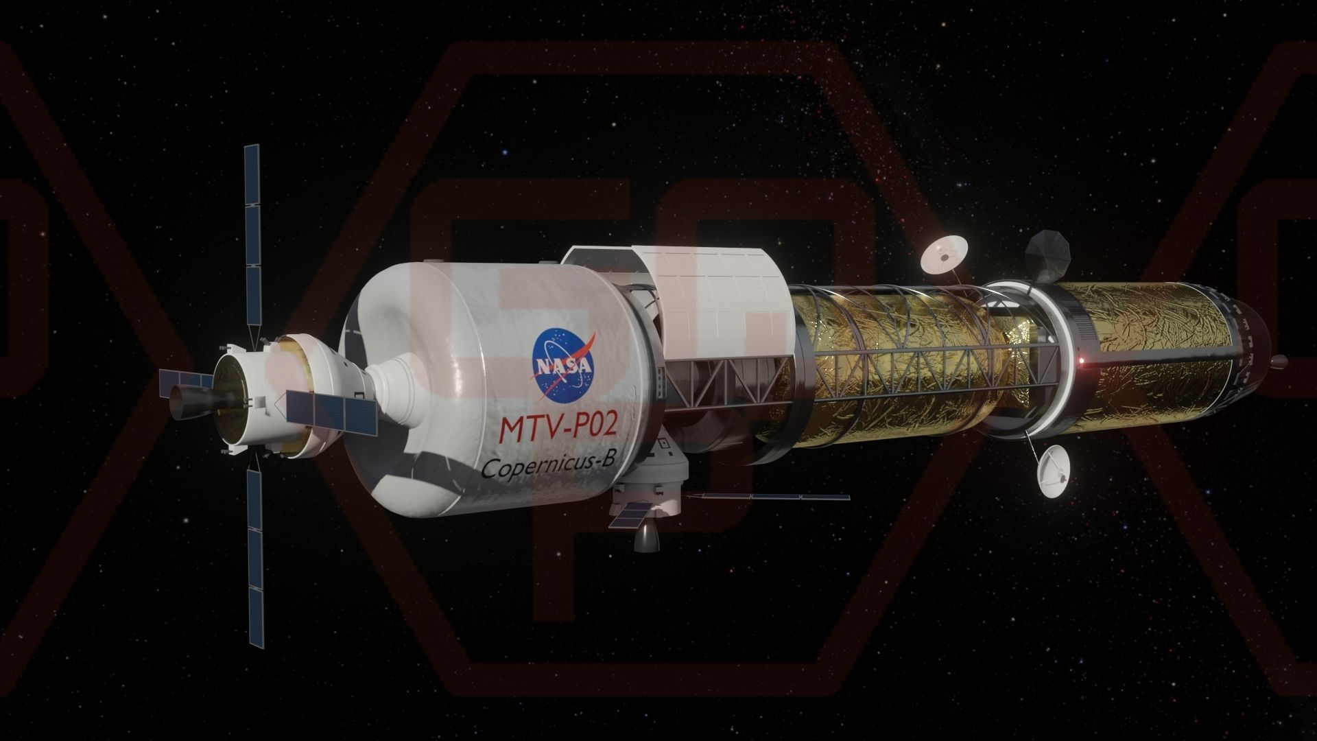 SCI-FI Spaceship Low-poly 3D model_12