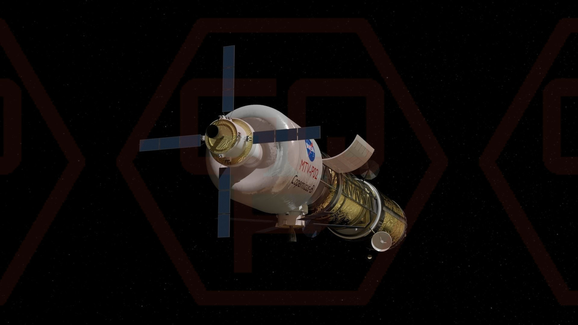 SCI-FI Spaceship Low-poly 3D model_14