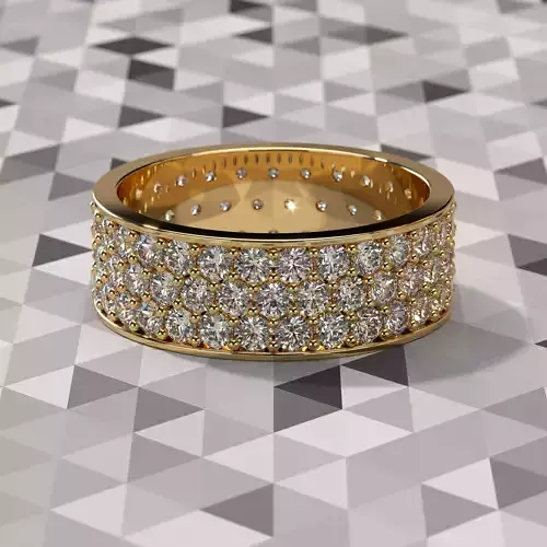 Slim Ring with diamonds 3D print model Slim Ring with diamonds 3D print model