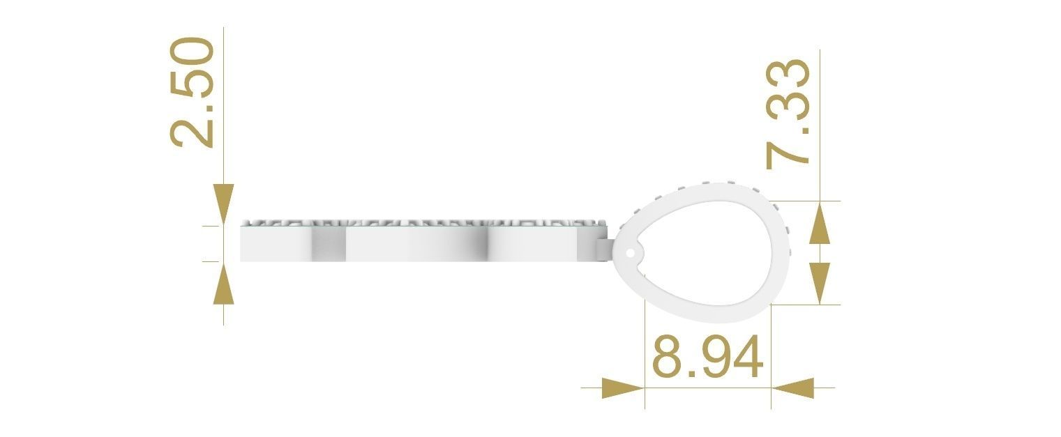 Puzzle Piece Pendant - Pave - Small 3D print model_4