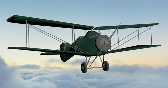 vintage Airplane k502  Low-poly 3D model