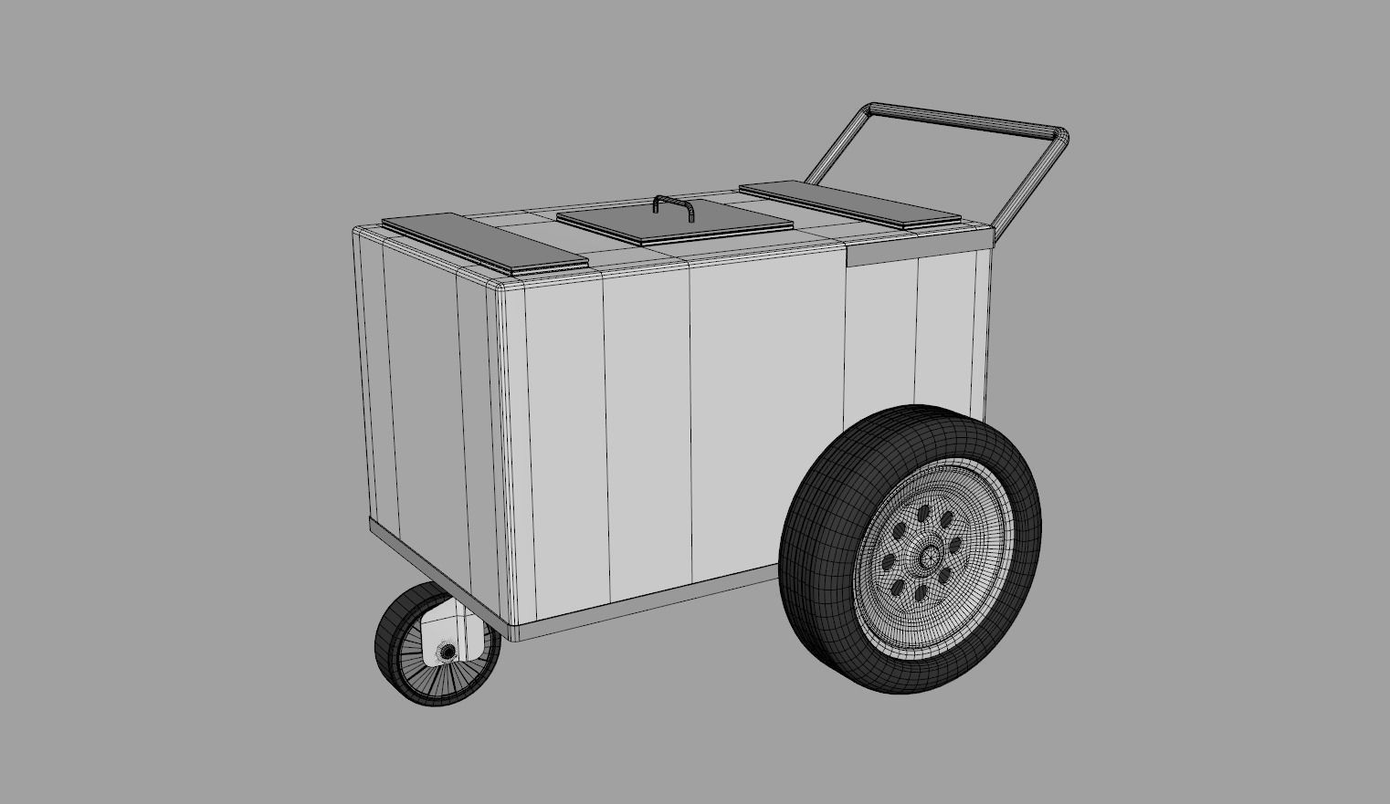 Ice Cream Popsicle Cart 3D model_10