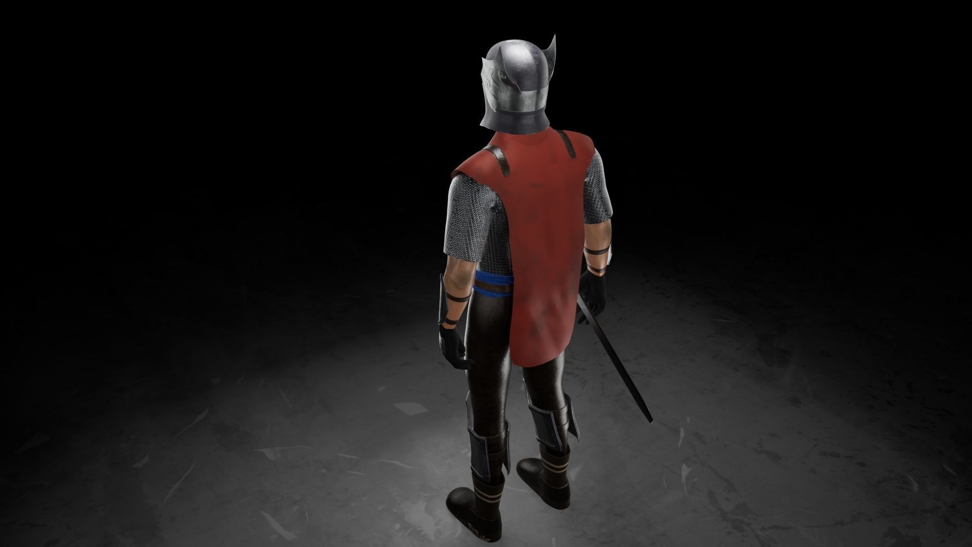 City Guard Low-Poly Game Model Free low-poly 3D model_4