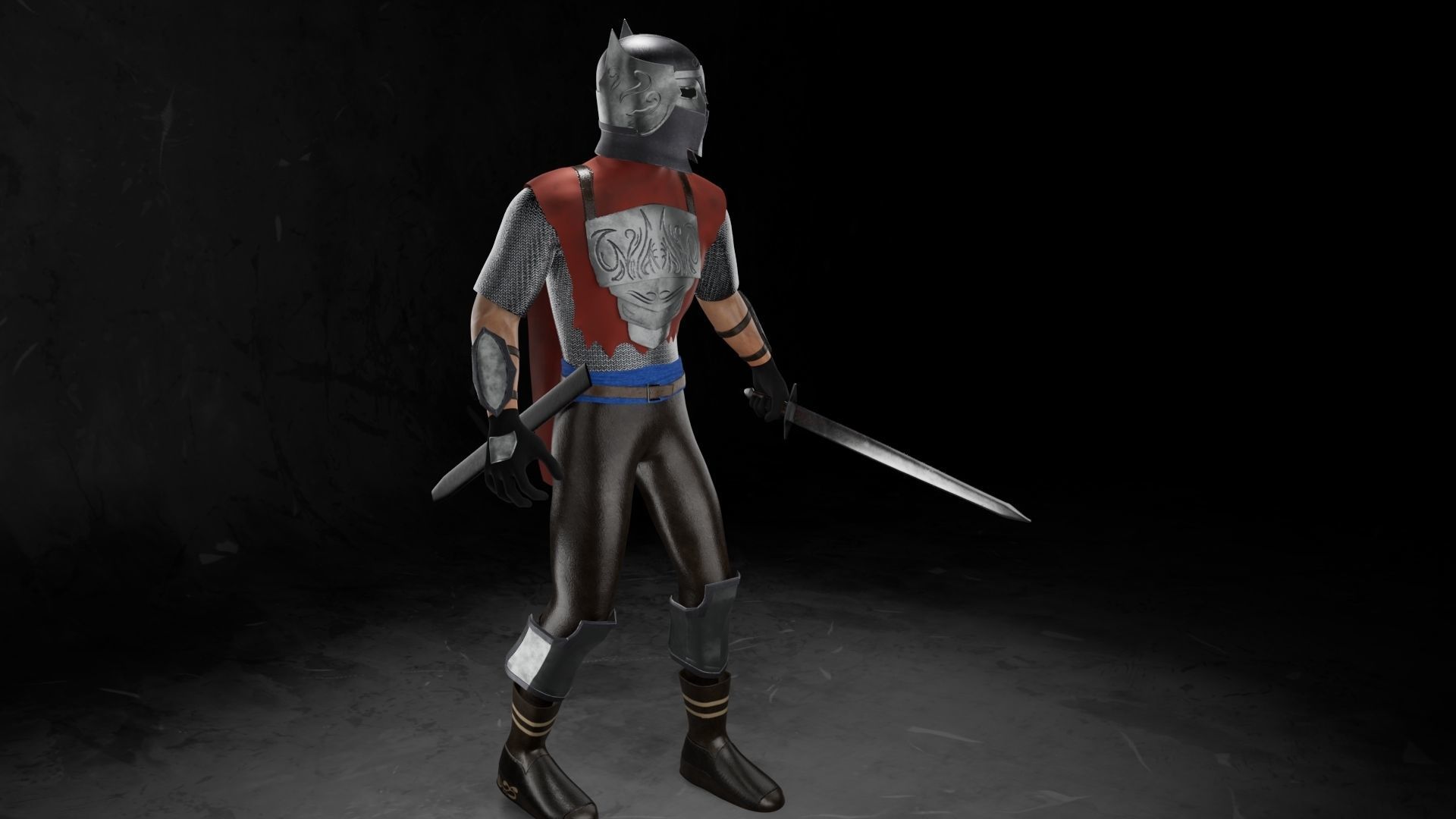 City Guard Low-Poly Game Model Free low-poly 3D model_9