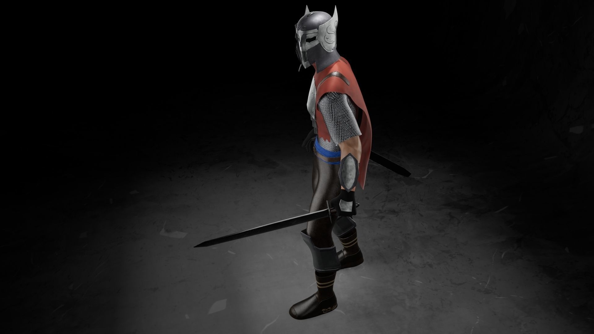 City Guard Low-Poly Game Model Free low-poly 3D model_8