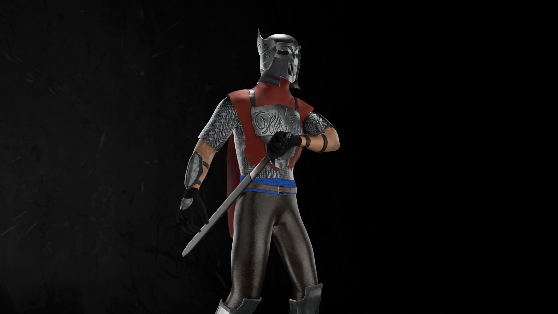City Guard Low-Poly Game Model Free low-poly 3D model_6