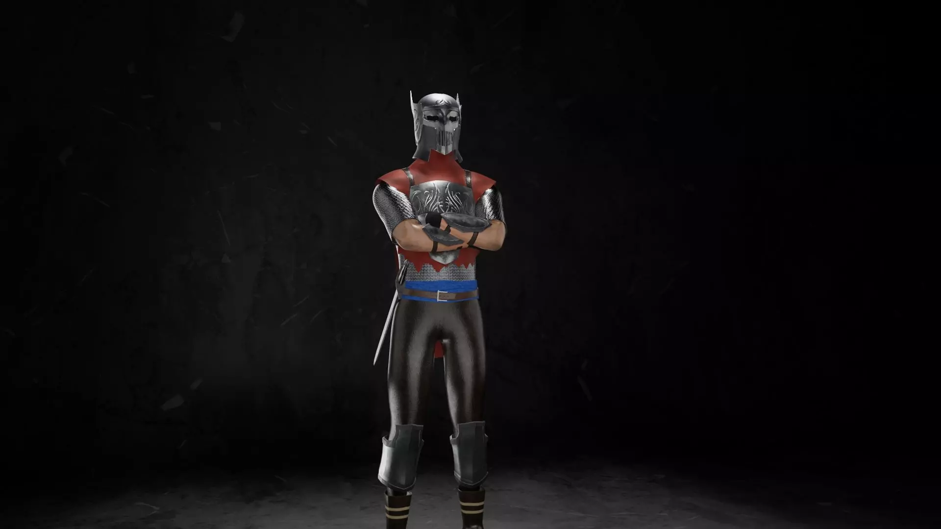 City Guard Low-Poly Game Model Free low-poly 3D model_0