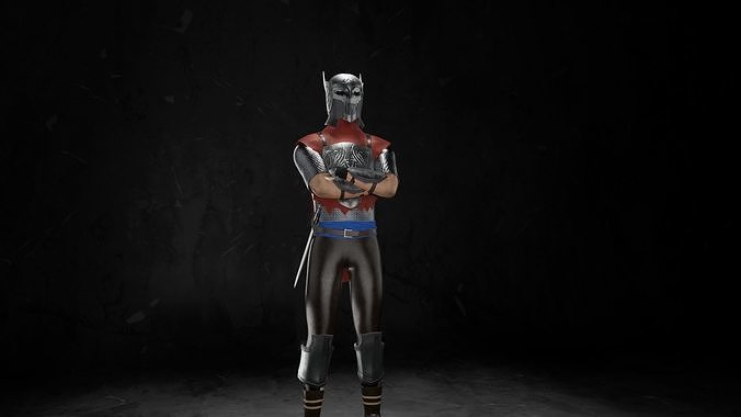 City Guard Low-Poly Game Model Free low-poly 3D model