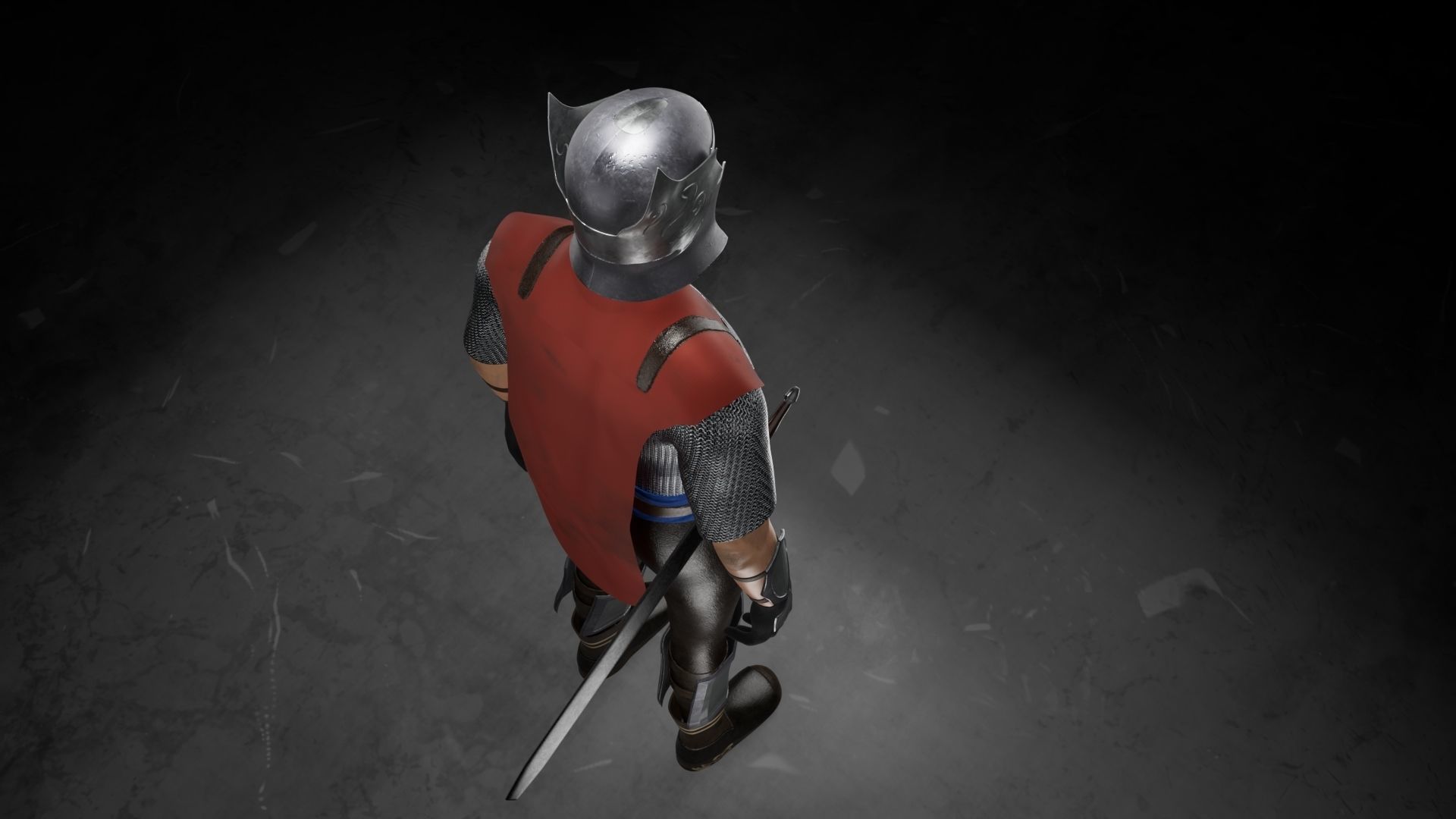 City Guard Low-Poly Game Model Free low-poly 3D model_5