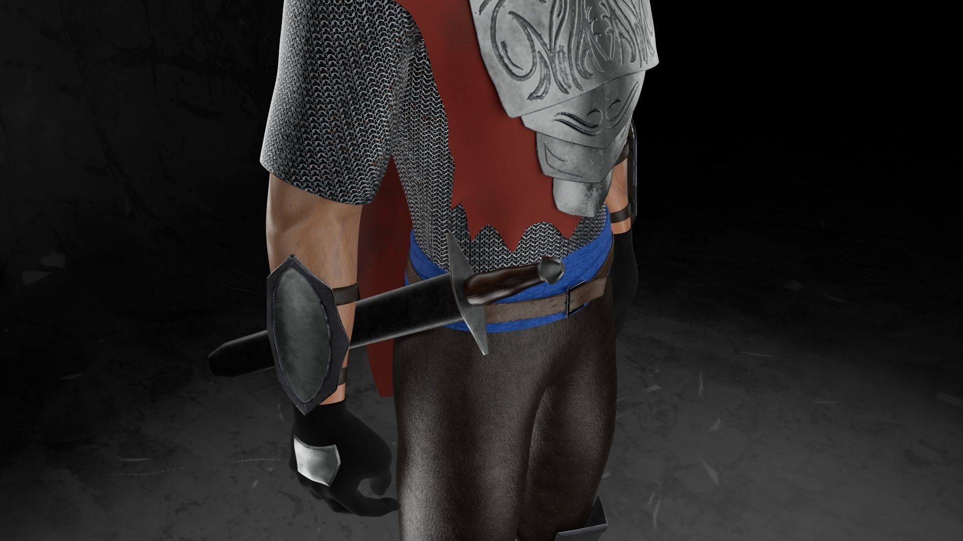 City Guard Low-Poly Game Model Free low-poly 3D model_3