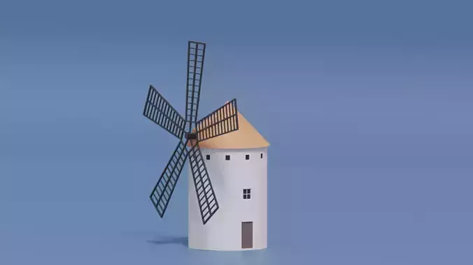 Cartoon Spanish Windmill 3D model