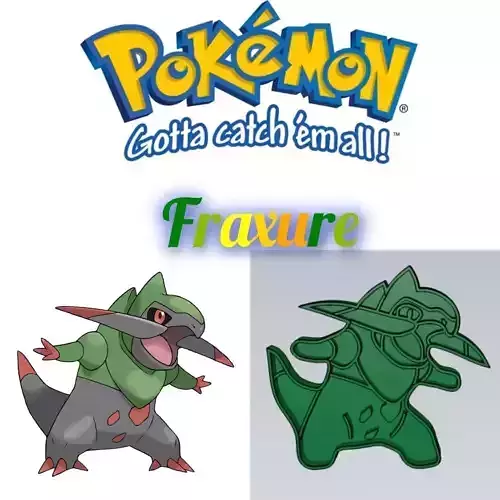 Amazing Pokemon Fraxure Cookie Cutter Stamp Cake Decorating  3D model