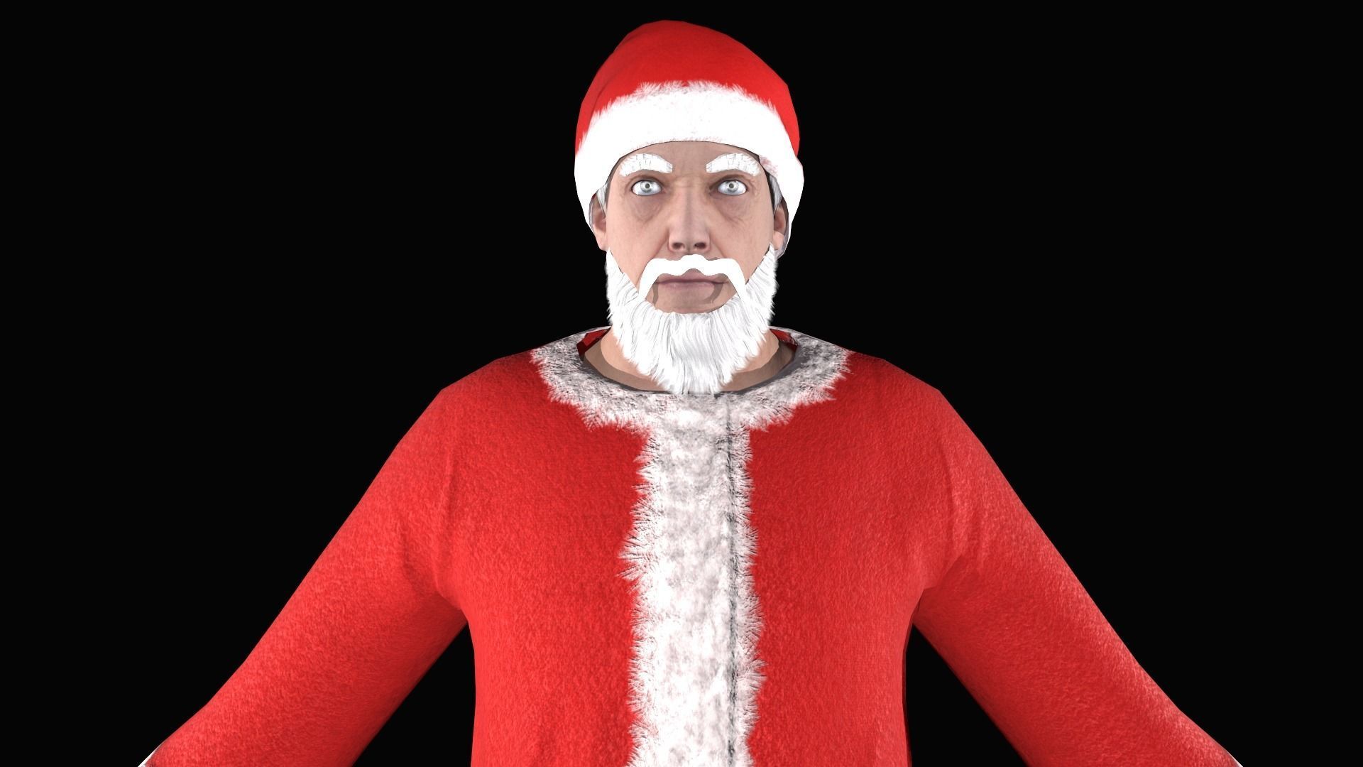 Santa Claus Low-poly 3D model_6